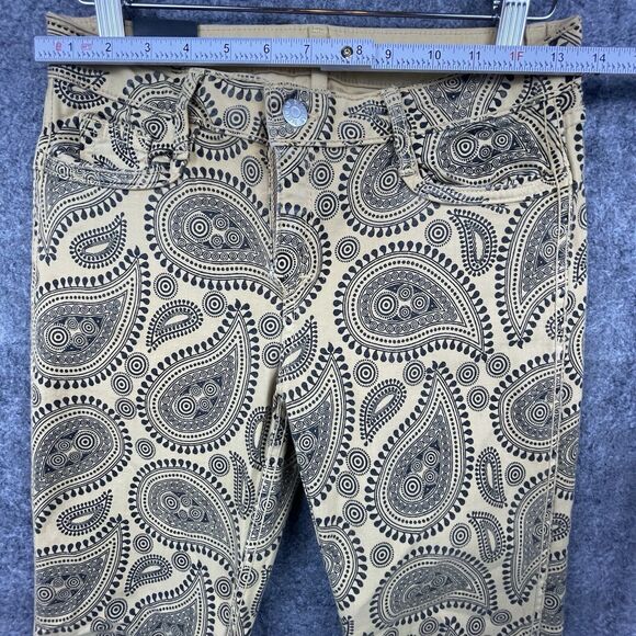 Bleulab Jeans Womens Small Reversible Beige Paisley Jegging Skinny Y2K 90s - Picture 6 of 12